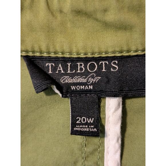 Talbots Green Twill Unlined Twill Safari Style Jacket Womens Plus Size 20W - Picture 3 of 9